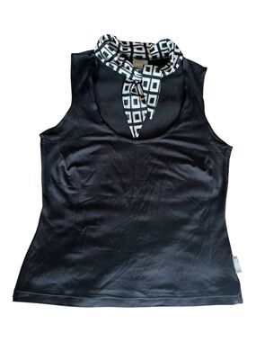 Versace Jeans Collection Black Tank w Signature Geometric Tie Sz L (Sm) Like new